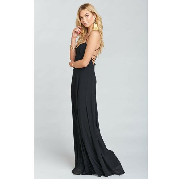 Show Me Your Mumu Women Black Godshaw Goddess Cami Classic Gown Dress Size L - Picture 2 of 5